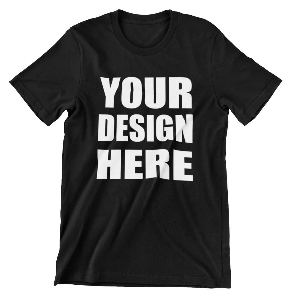 Customize Black Cotton Half Sleeve T-shirt