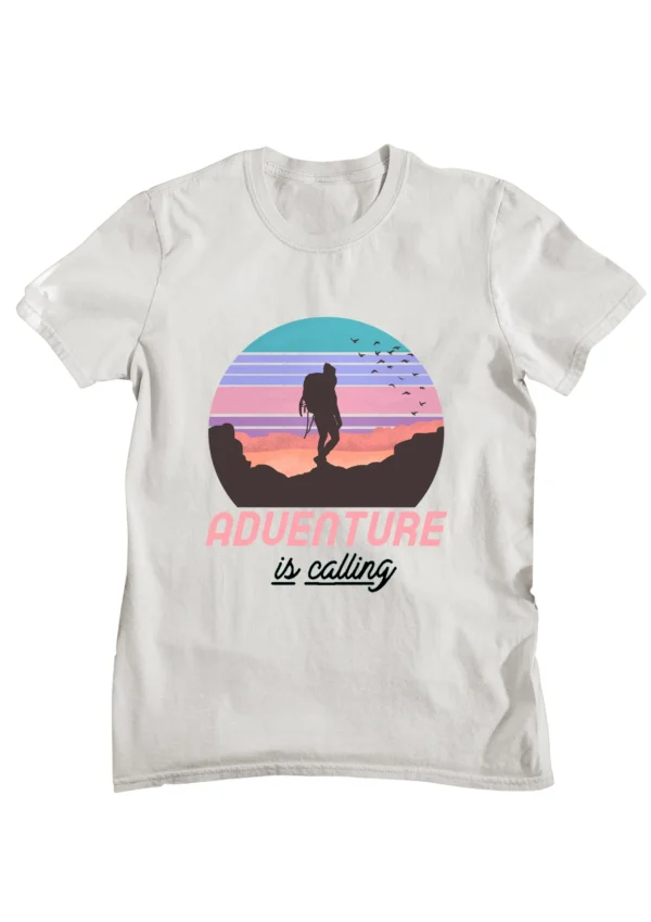 Adventure Calling White Cotton T-shirt