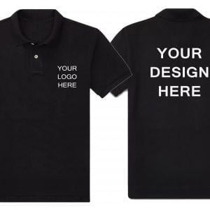 Customize Black Matte Polycotton T-shirt