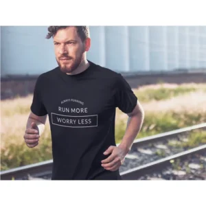 Run More Worry Less Printed T-shirt