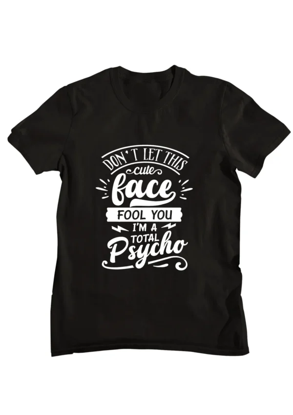 Cute Face Half Sleeve T-shirt