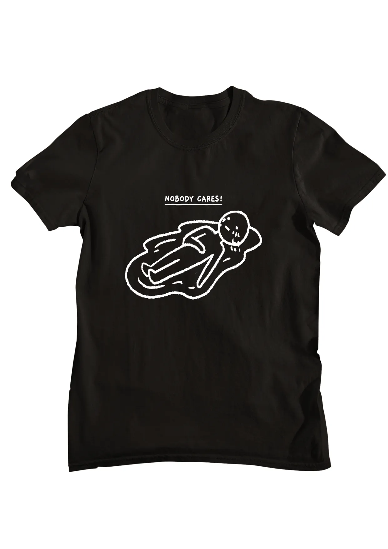 Nobody Cares sarcastic quote t-shirt by Prime Thread