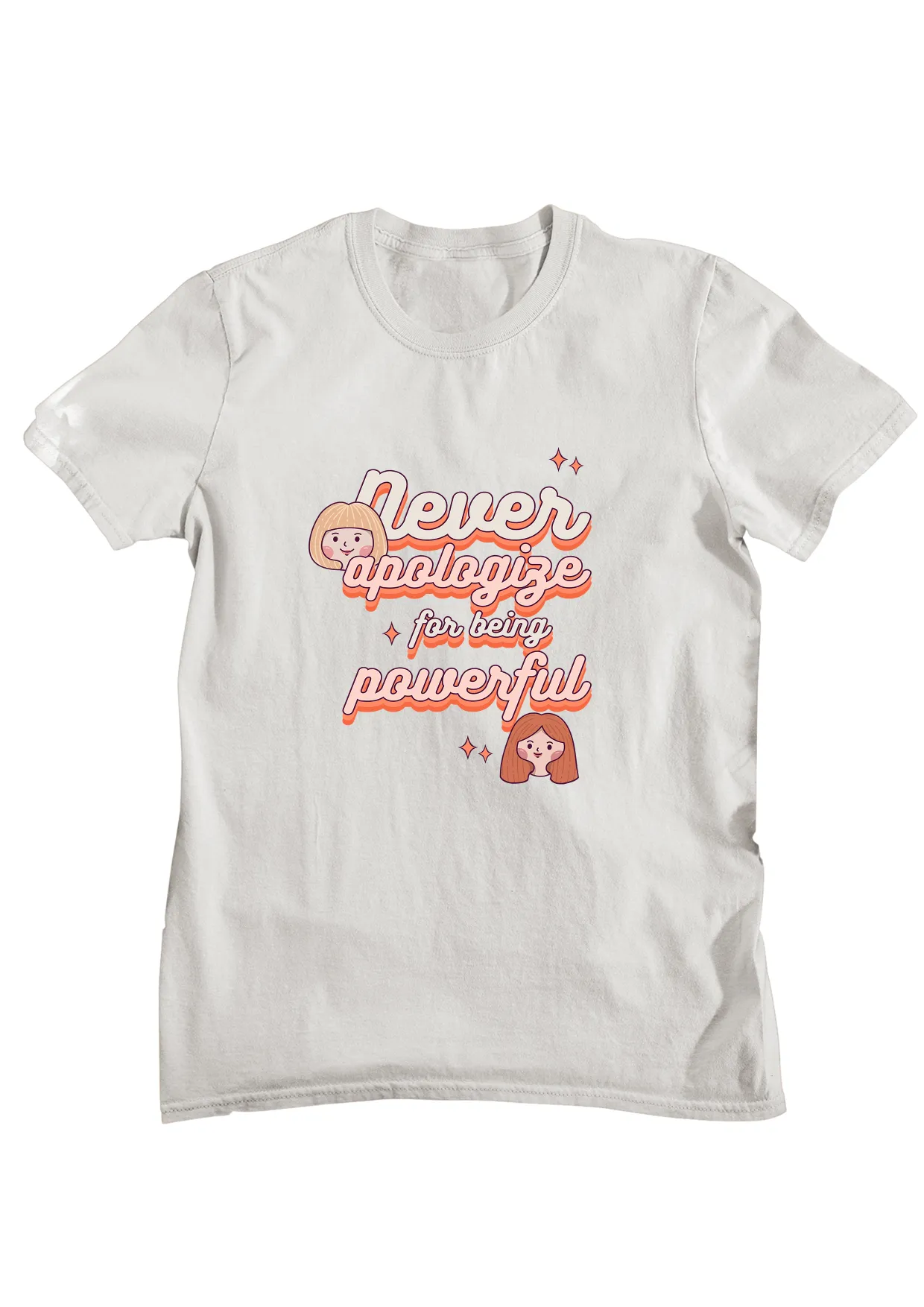 T-shirt with "Powerful Girl" empowering graphic print.