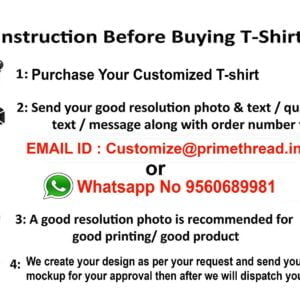 Customize Black Cotton T-shirt (Multicolor Print)