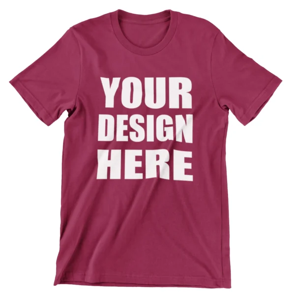 Customize Maroon Cotton Round Neck Half Sleeve T-shirt