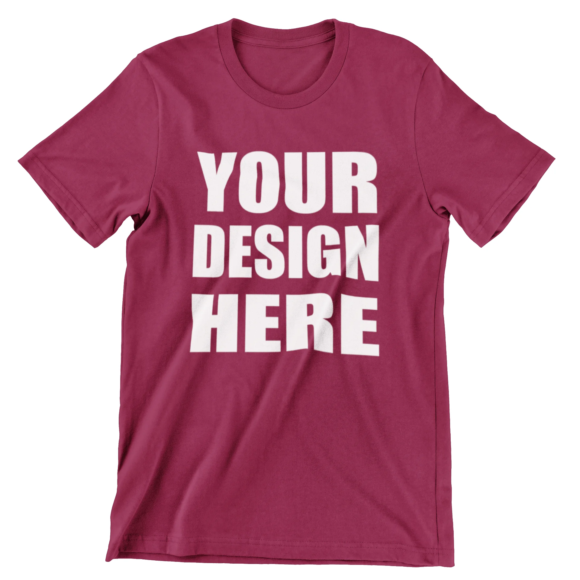 Customize Maroon Cotton Round Neck Half Sleeve T-shirt