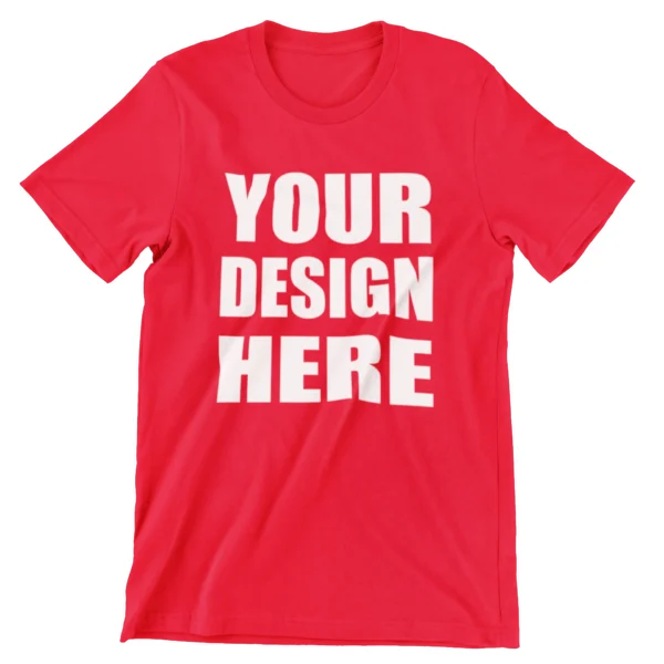 Customize Red Cotton Round Neck Half Sleeve T-shirt