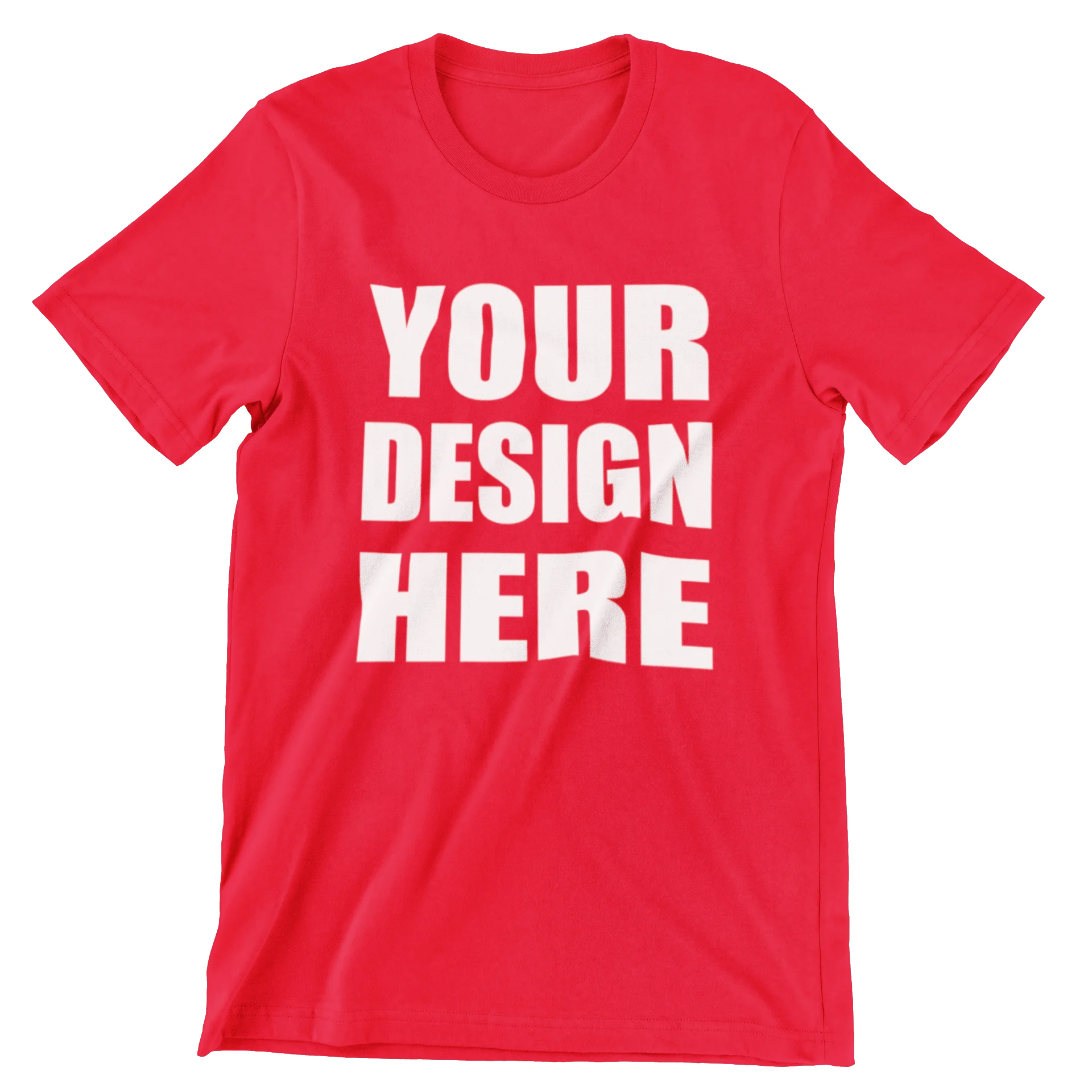 Customize Red Cotton Round Neck Half Sleeve T-shirt