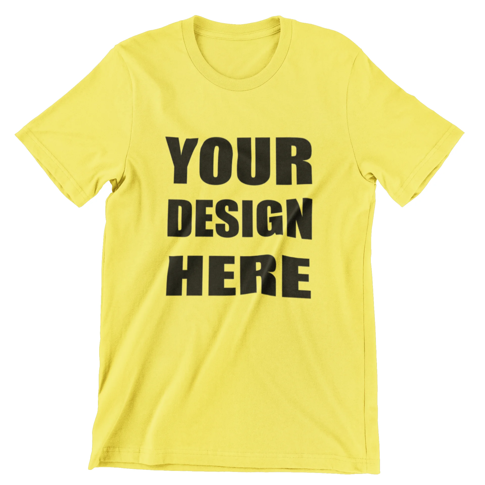 Customize Yellow Cotton Round Neck Half Sleeve T-shirt