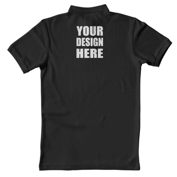 Customize Black Polo Cotton Half Sleeve T-shirt - Image 2