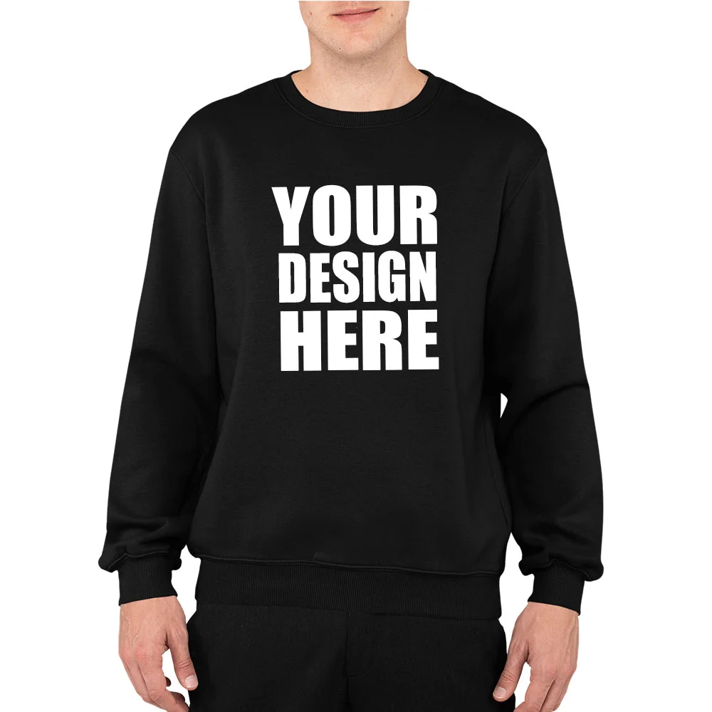 Customize Cotton Black Color Sweatshirt