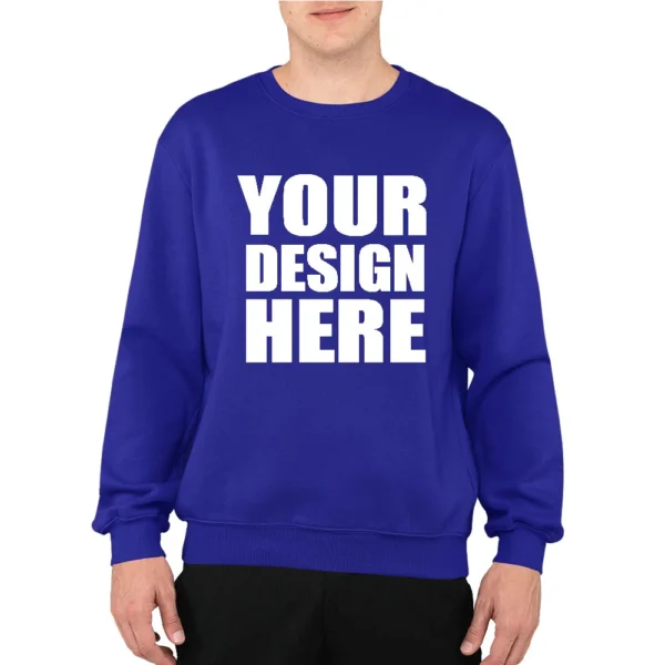 Customize Cotton Blue Color Sweatshirt