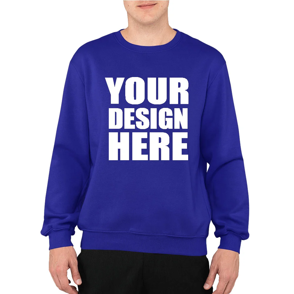 Customize Cotton Blue Color Sweatshirt