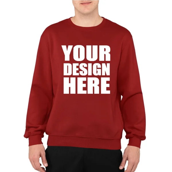 Customize Cotton Maroon Color Sweatshirt
