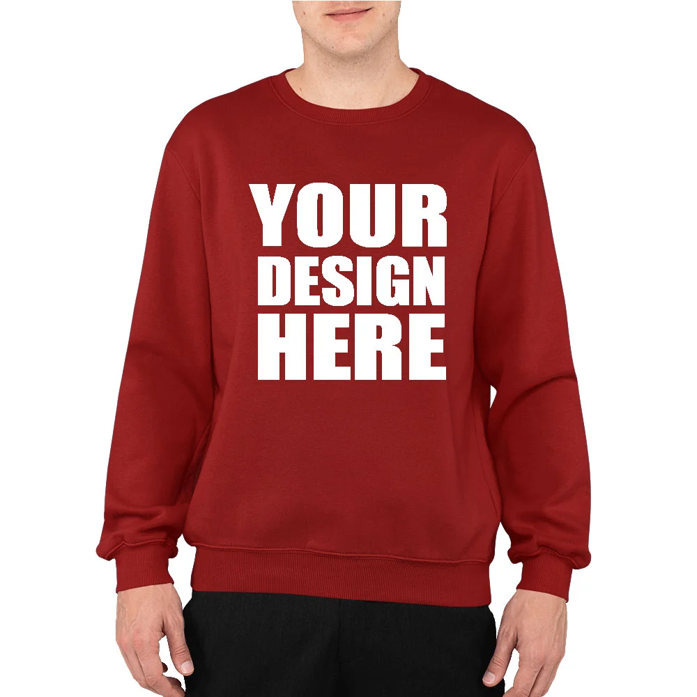 Customize Cotton Maroon Color Sweatshirt