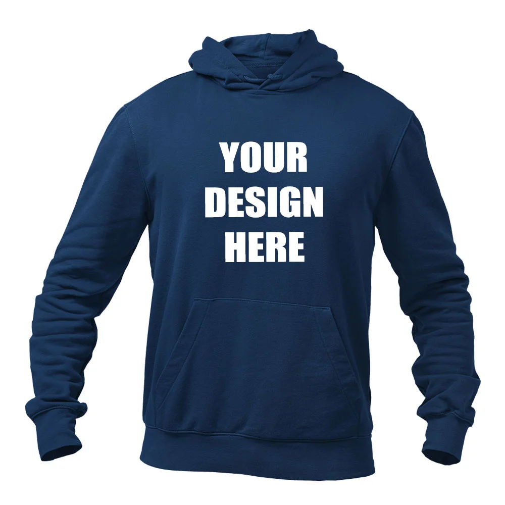 Customize Cotton Navy Blue Color Hoodie