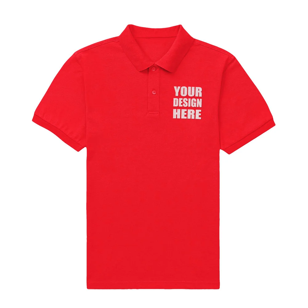 Customize Red Polo Cotton Half Sleeve T-shirt