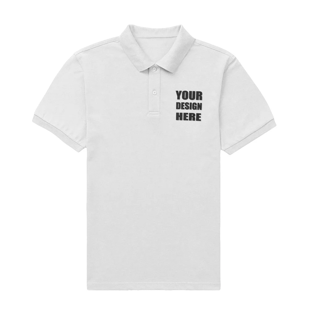 Customize White Polo Cotton Half Sleeve T-shirt