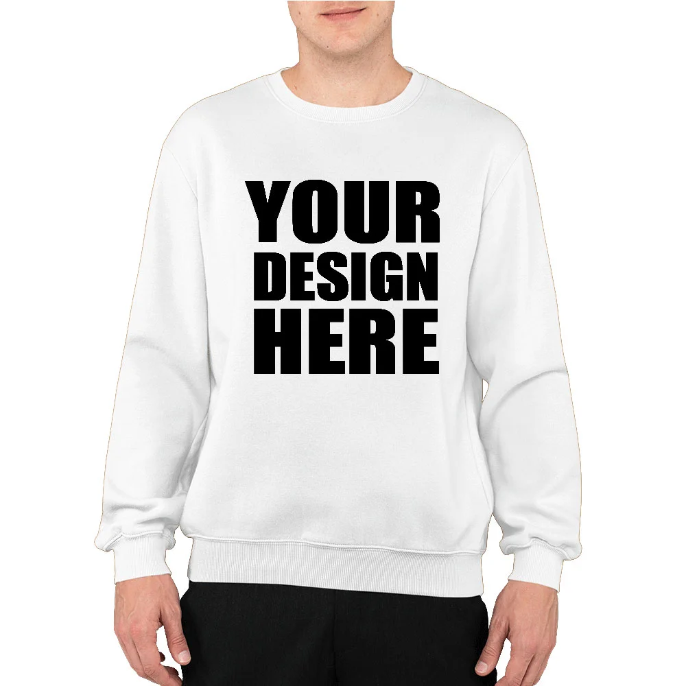 Customize Cotton White Color Sweatshirt