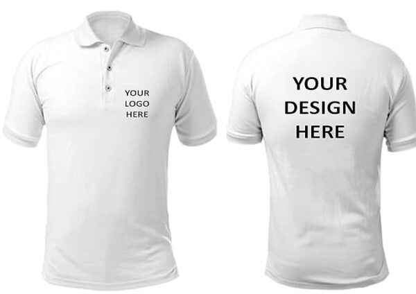 Customize White Dry Fit Polo Half Sleeve T-shirt