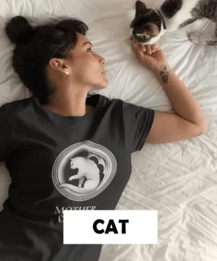 Buy Prime Thread Cat Printed T-shirt for men and women